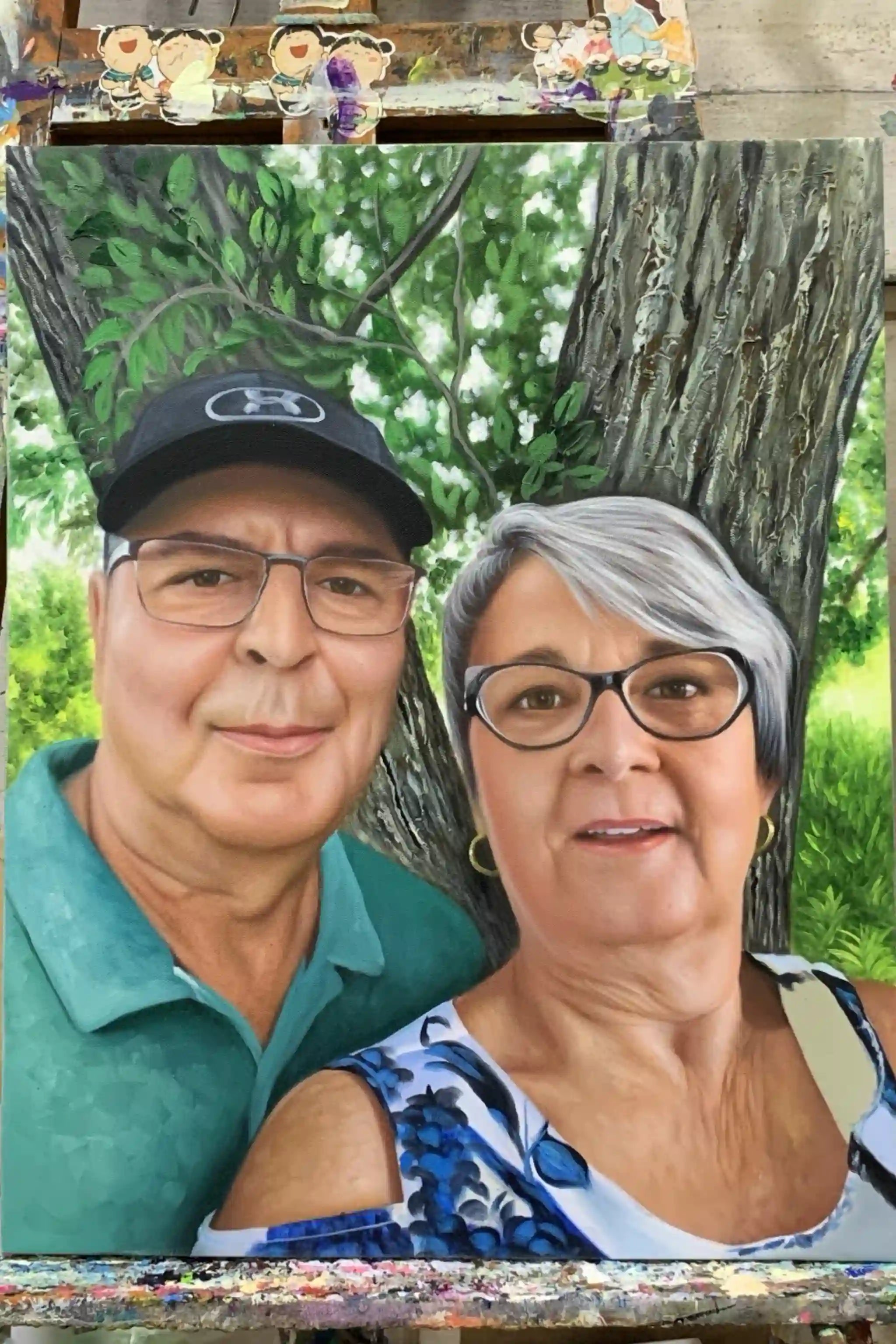 Custom Parent Portrait from Photo on Canvas