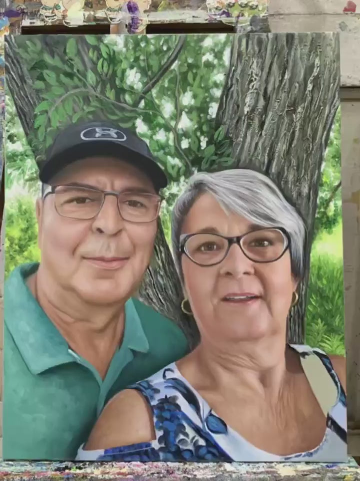 Custom Parent Portrait from Photo on Canvas